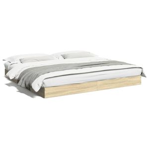 vidaXL Cadre de lit sans matelas ch&ecirc;ne sonoma 180x200 cm