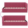vidaXL Cadre de lit d'angle Bordeaux 100 cm x 200 cm Velours