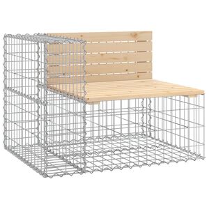 vidaXL Banc de jardin design gabion 92x71x65,5 cm bois massif de pin