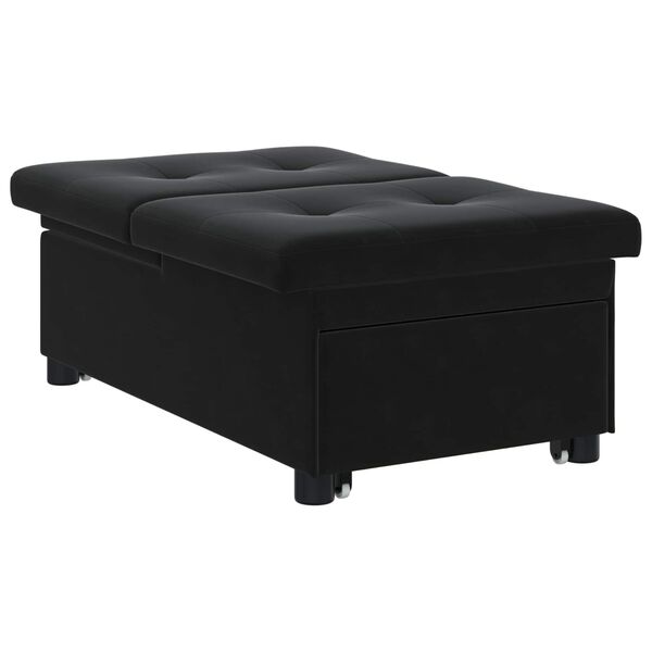 vidaXL Canap&eacute;-Lit Noir 194 x 67 x 82 cm Velours