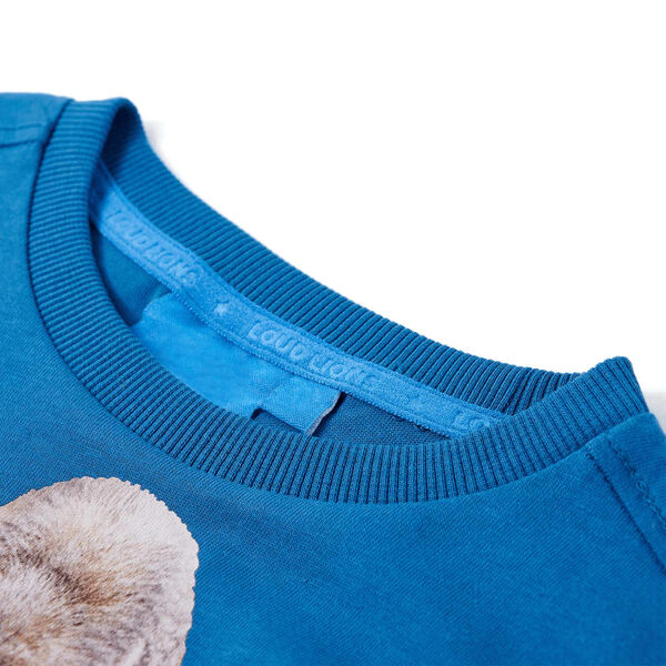T-shirt pour enfant &agrave; manches longues bleu p&eacute;trole 116