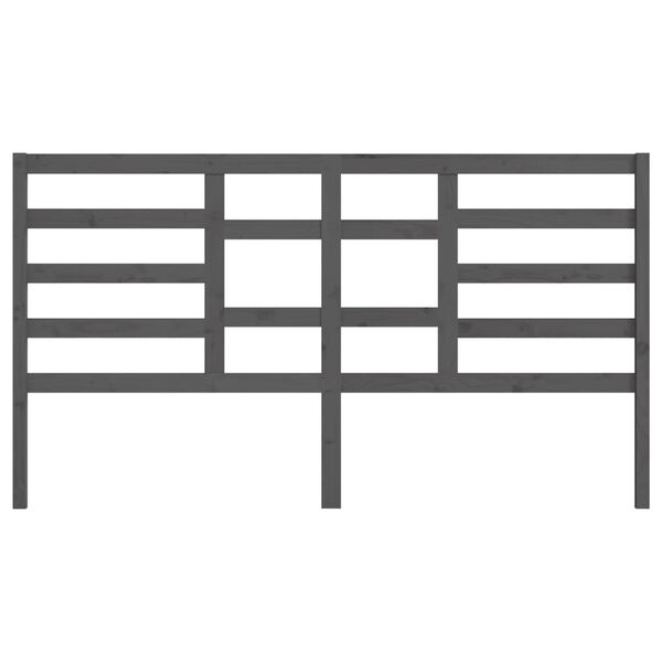 vidaXL T&ecirc;te de lit Gris 186x4x104 cm Bois massif de pin