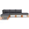 vidaXL Salon de jardin 6 pcs avec coussins R&eacute;sine tress&eacute;e Gris