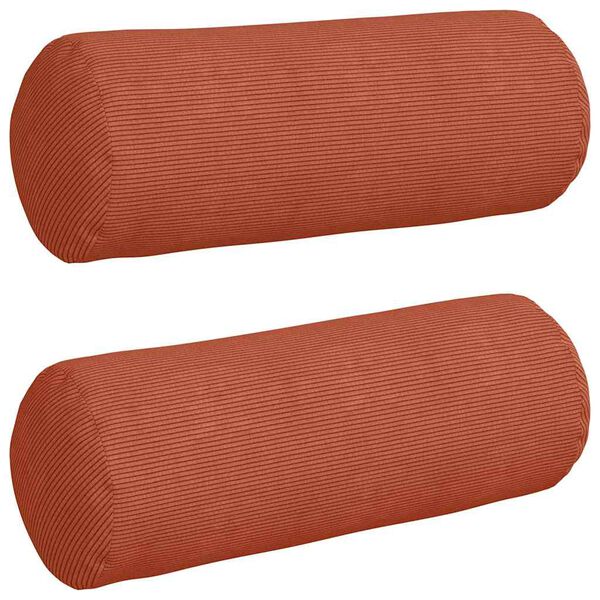 vidaXL Coussins d'accent 2 pcs Rouge orange Ø 25 x 70 cm