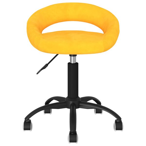 vidaXL Chaises pivotantes &agrave; manger lot de 2 jaune moutarde velours