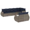 vidaXL Ensemble de canap&eacute; de jardin 8 pcs avec coussins gris r&eacute;sine tress&eacute;e