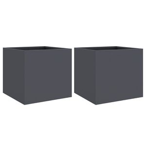 vidaXL Jardini&egrave;res 2 pcs anthracite 32x30x29 cm acier lamin&eacute; &agrave; froid