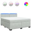 vidaXL Sommier &agrave; lattes de lit et matelas Gris clair 180x200cm Velours