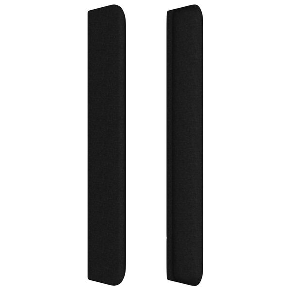 vidaXL T&ecirc;te de lit avec oreilles Noir 183x16x118/128 cm Tissu