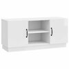 vidaXL Meuble TV Blanc brillant 102 x 34,5 x 47 cm Bois d'ing&eacute;nierie