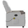 vidaXL Fauteuil de massage inclinable gris nuage tissu