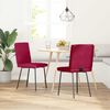vidaXL Chaises &agrave; manger lot de 2 Rouge bordeaux Velours