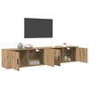 vidaXL Ensemble de meuble TV mural Montage mural 2 pcs Ch&ecirc;ne artisanal