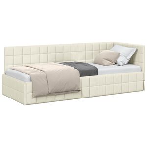 vidaXL Cadre de lit d'angle Cr&egrave;me 80 x 200 cm Velours
