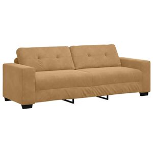 vidaXL Sofa 3 places Marron 220 cm Velours