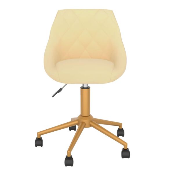 vidaXL Chaises pivotantes &agrave; manger lot de 4 cr&egrave;me velours