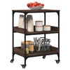 vidaXL Chariot de cuisine ch&ecirc;ne marron 60x41x80,5 cm bois d'ing&eacute;nierie