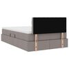 vidaXL Lit avec rangement et matelas avec matelas Taupe 120 x 190 cm