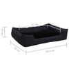 vidaXL Lit pour chiens Noir 85,5x70x23 cm Aspect de lin Polaire