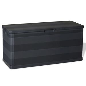 vidaXL Bo&icirc;te de rangement de jardin noir 117x45x56 cm