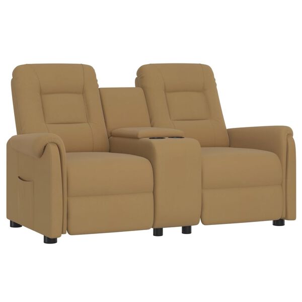 vidaXL Fauteuil de massage inclinable porte-gobelet 2 places taupe