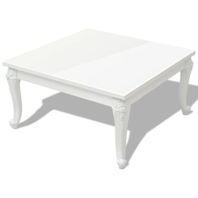 vidaXL Table basse 80x80x42 cm Blanc brillant