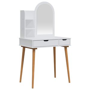 vidaXL Ensemble de Coiffeuse FAUSKE 3 pc Blanc 76 x 50 x 143 cm