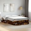 vidaXL Cadre de lit avec tiroirs sans matelas ch&ecirc;ne fum&eacute; 120x200 cm