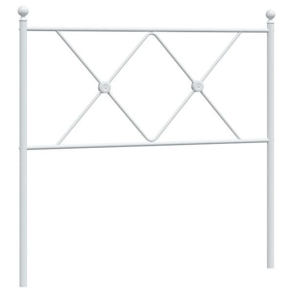 vidaXL T&ecirc;te de lit de remplacement m&eacute;tal blanc 90 cm