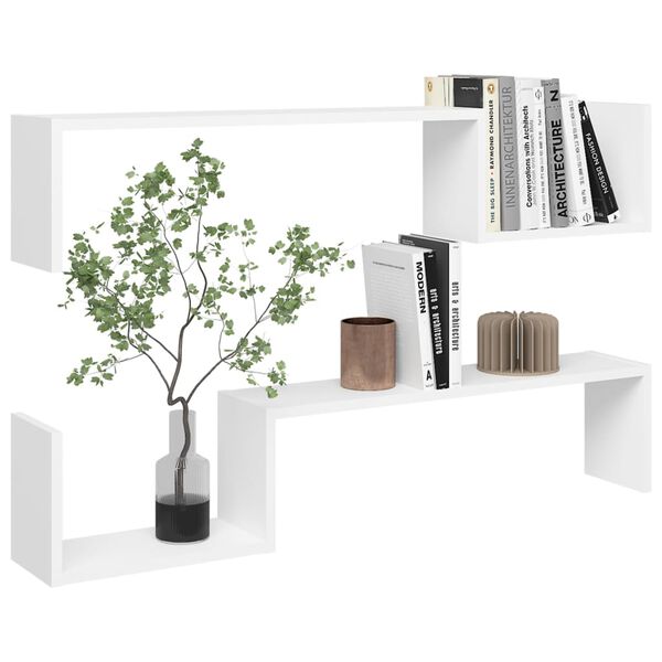 vidaXL &Eacute;tag&egrave;res murales 2 pcs blanc 100x15x20 cm bois d'ing&eacute;nierie