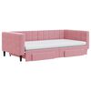 vidaXL Lit de jour avec gigogne et tiroirs rose 100x200 cm velours