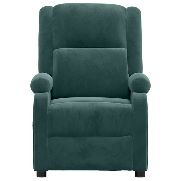 vidaXL Fauteuil de massage Vert fonc&eacute; velours
