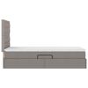 vidaXL Lit avec rangement et LED avec LED Taupe 100 x 200 cm Polyester