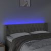 vidaXL T&ecirc;te de lit &agrave; LED Gris clair 147x16x78/88 cm Velours