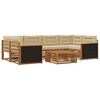 vidaXL Ensemble de canap&eacute;s d'ext&eacute;rieur 7 pc Naturel et Beige Polyester