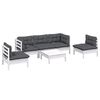vidaXL Salon de jardin 6 pcs avec coussins bois de pin massif