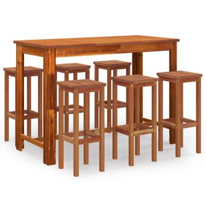 vidaXL Ensemble de bar de jardin 7 pcs bois d'acacia solide