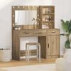 vidaXL Table de Toilette avec tiroir 2 pcs Marron Bois d'ing&eacute;nierie