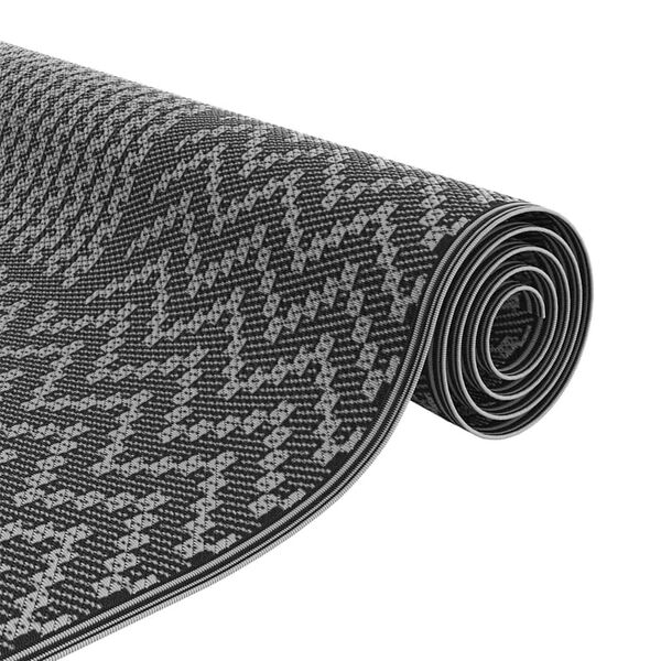 vidaXL Tapis d'ext&eacute;rieur Chevron ARAKIL Noir et gris 600 &times; 300 cm