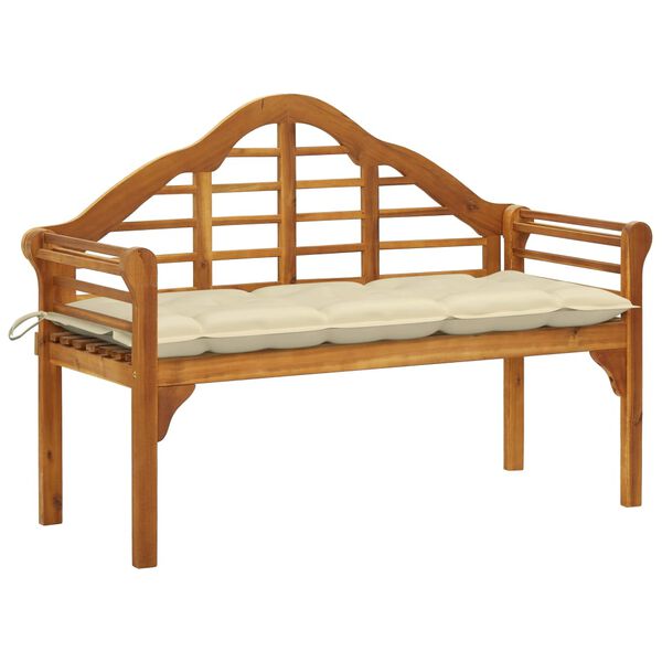 vidaXL Banc de jardin avec coussin 135 cm Bois d'acacia massif