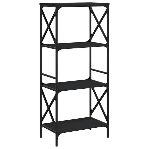 vidaXL Biblioth&egrave;que &agrave; 4 niveaux noir 59x35x132 cm bois d'ing&eacute;nierie