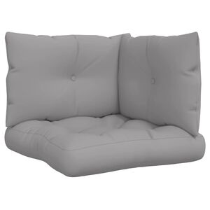vidaXL Coussins de palette lot de 3 gris tissu