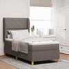 vidaXL Lit &agrave; ressorts avec matelas gris fonc&eacute; 90x190 cm Taupe tissu
