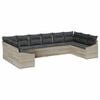 vidaXL Ensemble de canapé de jardin 10 pcs Gris clair polyrotin