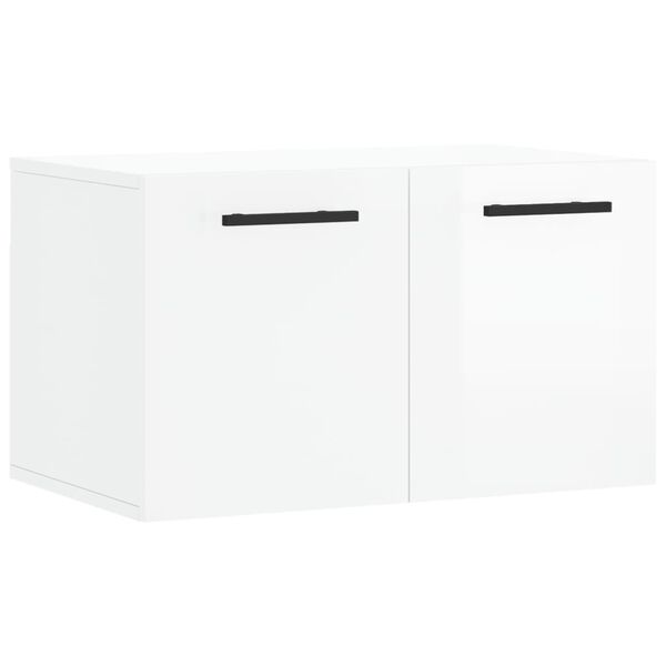 vidaXL Armoire murale Blanc brillant 60x36,5x35 cm Bois d'ing&eacute;nierie