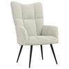vidaXL Chaise de relaxation Blanc cr&egrave;me Velours