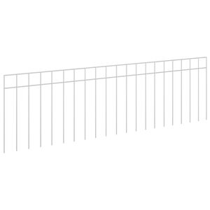 vidaXL Panneau de cl&ocirc;ture de jardin 12 pcs Acier galvanis&eacute; Argent&eacute;