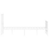 vidaXL Cadre de lit m&eacute;tal sans matelas et pied de lit blanc 120x200 cm