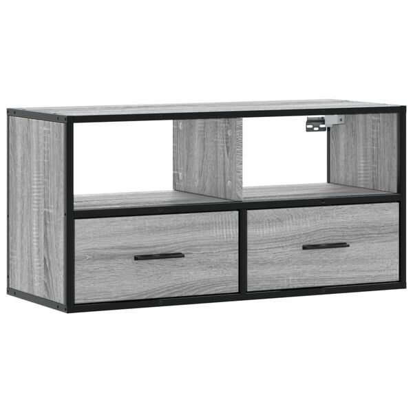 vidaXL Meuble TV sonoma gris 80x31x39,5 cm bois d'ingénierie et métal