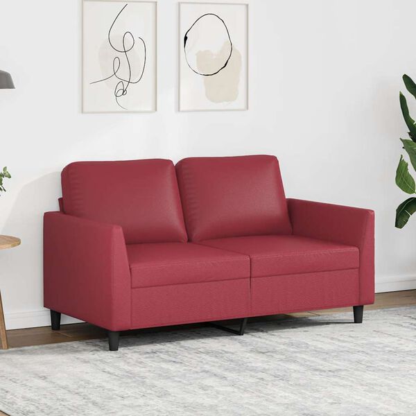 vidaXL Canap&eacute; &agrave; 2 places Rouge bordeaux 120 cm Similicuir